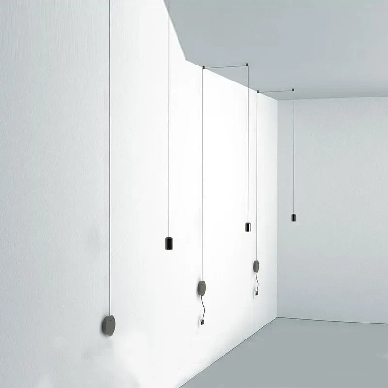 DecorBites™ Black Rope DIY Pendant Lamp Modern LED Ceiling Hanging Light Fixtures NordiLux Living Room