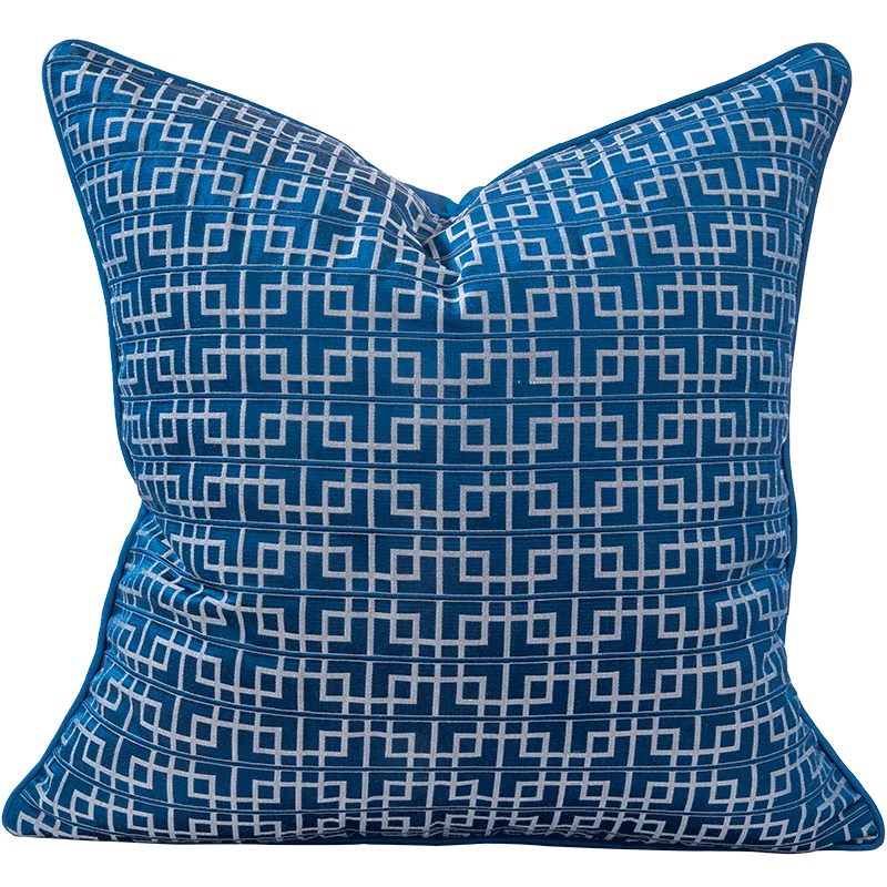 غطاء وسادة مربع من قماش الجاكار بتصميم منظر طبيعي آسيوي من DecorBites™ مقاس 45×45 سم