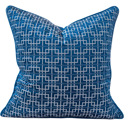 غطاء وسادة مربع من قماش الجاكار بتصميم منظر طبيعي آسيوي من DecorBites™ مقاس 45×45 سم