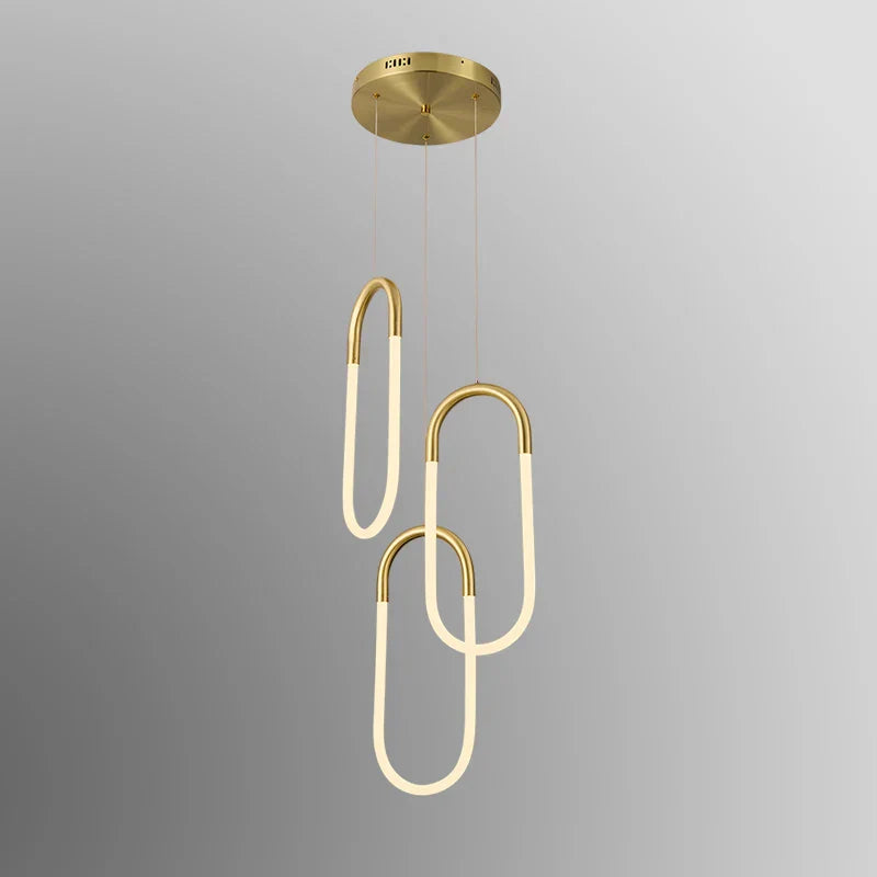 DecorBites™ Gold Acrylic Ring Pendant Light for Modern Living Spaces