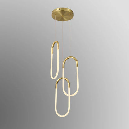 DecorBites™ Gold Acrylic Ring Pendant Light for Modern Living Spaces