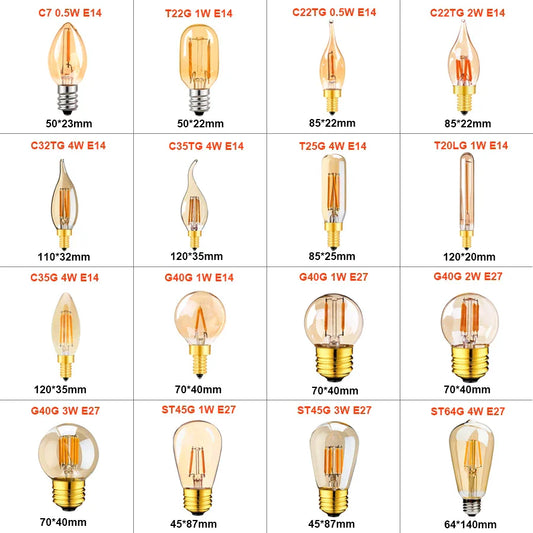DecorBites™ Dimmable Vintage LED Filament Bulb T22 1W Decorative Retro Lighting Lamp