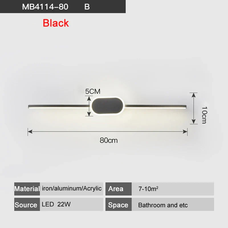 DecorBites™ LED Wall Lamps - White/Black Iron & Aluminum Base, Acrylic Shade, Mirror Lights