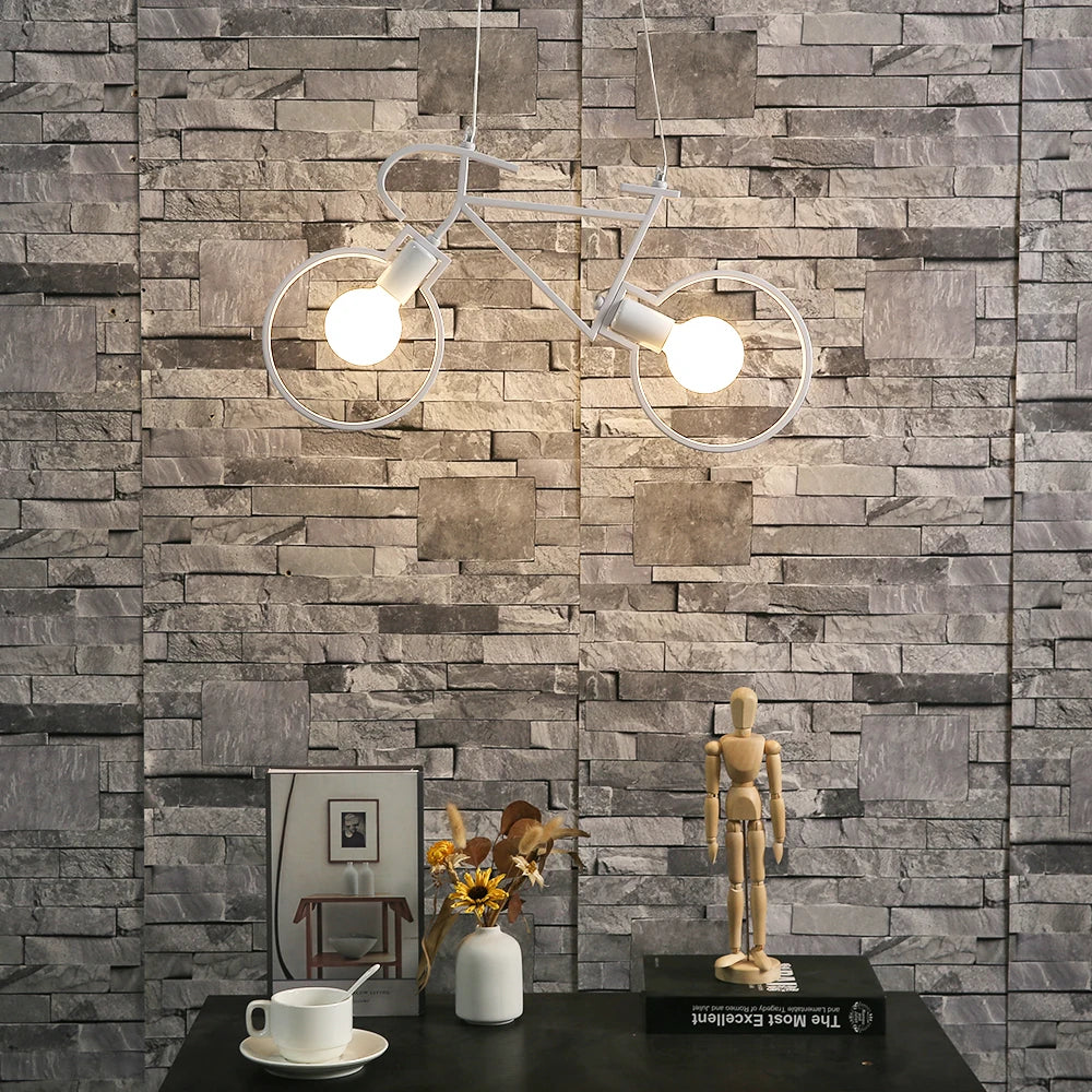 DecorBites™ Iron Bicycle Pendant Light chandelier - Industrial Ceiling Decor for Living Room