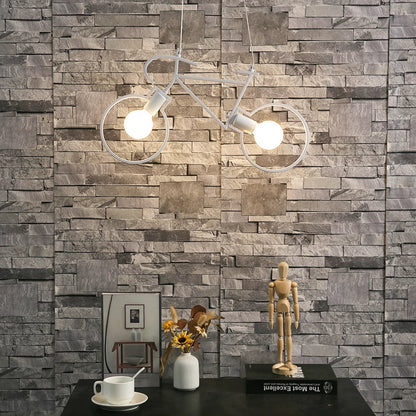 DecorBites™ Iron Bicycle Pendant Light chandelier - Industrial Ceiling Decor for Living Room