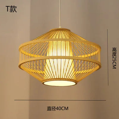DecorBites™ Japanese Bamboo Chandelier Lights for Bedroom Living Room Tea Room Zen Lamps