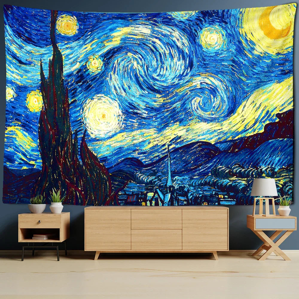 Decobites Van Gogh Star Moon Night Tapestry Blanket - 200x150cm