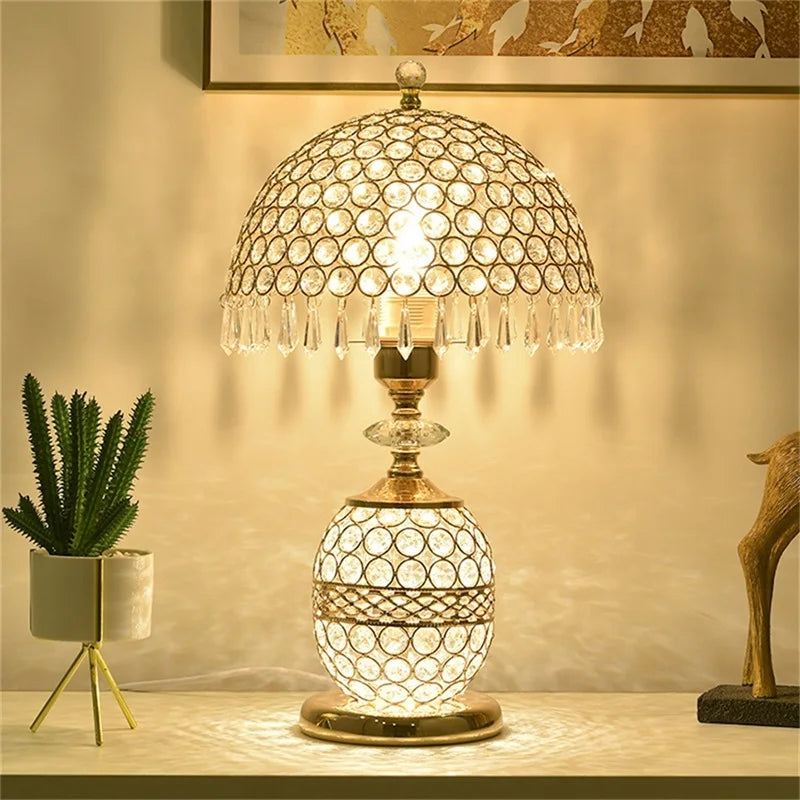 DecorBites™ Crystal Table Lamp Dimmer Remote Control Modern Creative Light Luxury Bedside