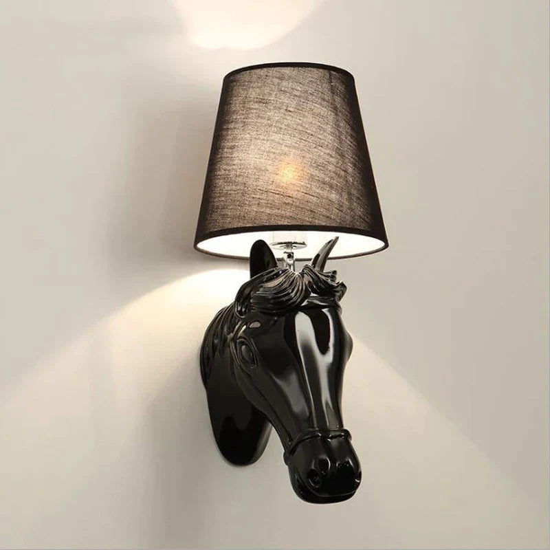 DecorBites™ Horse Wall Lamp: Retro Resin Light for Living Room, Bedroom, or Hotel Corridors