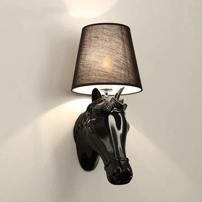 DecorBites™ Horse Wall Lamp: Retro Resin Light for Living Room, Bedroom, or Hotel Corridors