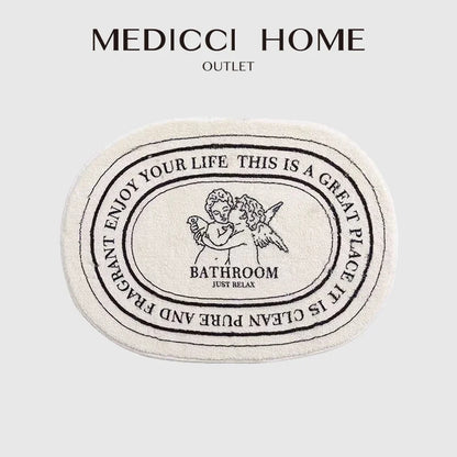 سجادة حمام مشعرة مطبوعة بنقشة ملائكية من DecorBites™ مقاس 40×60 سم