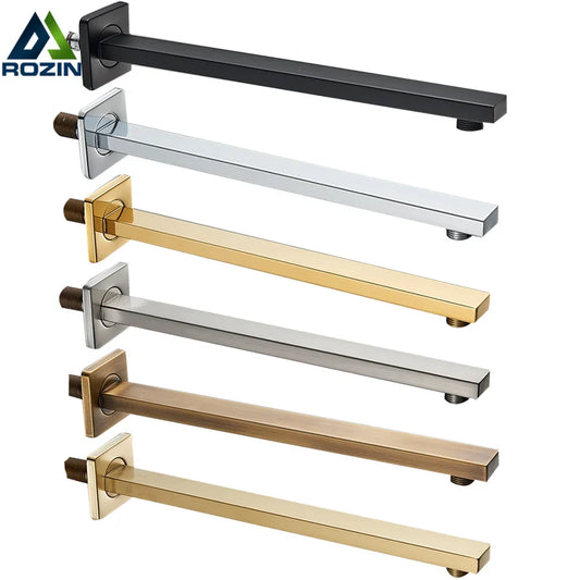 DecorBites™ Gold Stainless Steel Shower Arm & Head Holder Wall Mount Fixed Pipe