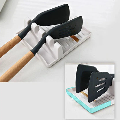 DecorBites™ Kitchen Utensil Stand Pot Lid Holder Spatula Organizer Spoon Rest