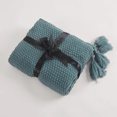 بطانية صوف محبوكة من DecorBites™ - بطانية أريكة دافئة ومريحة للغاية