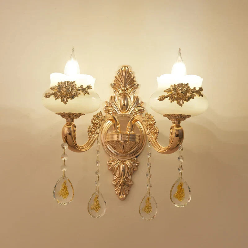 DecorBites™ Gold Crystal LED Chandelier: Elegant Lighting for Living Room, Hotel, or Villa Hall