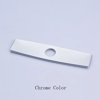 غطاء فتحة صنبور حوض المطبخ والحمام من DecorBites™ مقاس 10 بوصات، مع لوحة زخرفية باللون الأسود/النيكل المصقول/الكروم