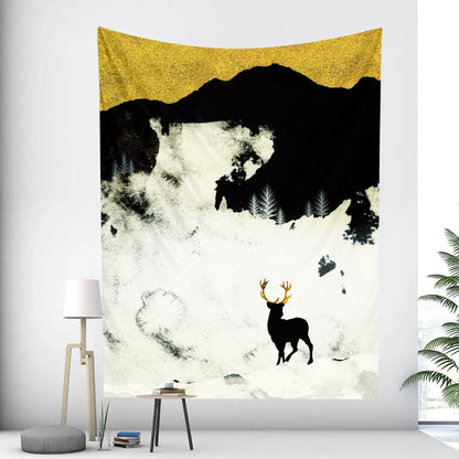 ديكور بايتس™ - نسيج جداري تجريدي برسومات حيوانات، مناسب للديكور المنزلي والأسلوب البوهيمي