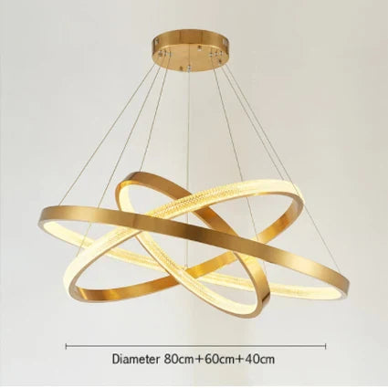 DecorBites™ Gold Circle Chandelier Creative LED Lighting Modern Indoor Fixtures