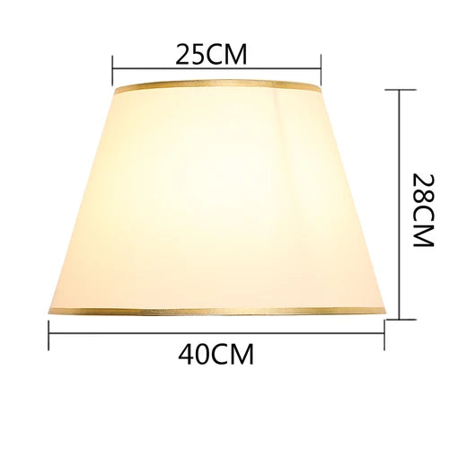 Decorbites™ Golden Edge Große Stoff-Lampenschirmabdeckung für Schlafzimmer-Nachttischbodenleuchte