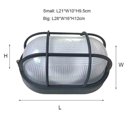 DecorBites™ Black Bulkhead Wall Lantern Exterior Wall Light - Security Sconce for Porch & Patio