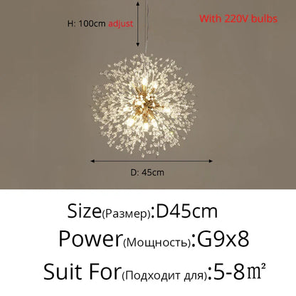 DecorBites™ Gold/Silver LED Crystal Chandelier for Home Living Dining Study Hall Bedroom