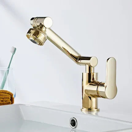 Decorbites™ Gold- und Schwarzes Badezimmer-Wasserhahn mit Heiß-Kalt-Wasser-Mischer – Deckenmontiert
