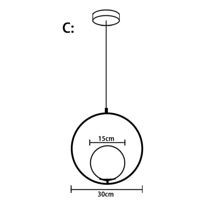 Lámpara colgante LED de bola de cristal DecorBites™ para bares y restaurantes - Estilo nórdico