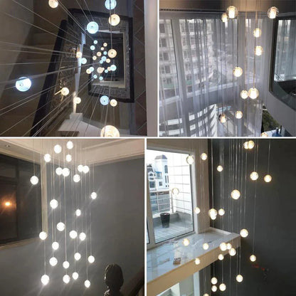 DecorBites™ Crystal LED Chandelier: Modern Luxury Pendant Lights for Staircase, Bedroom, and Living Room