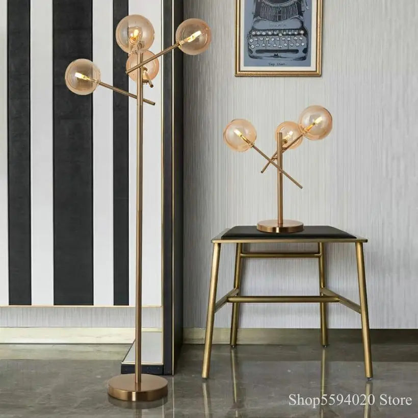 DecorBites™ Glass Bubble Ball LED Floor Lamp Post-modern Nordic Magic Bean Design