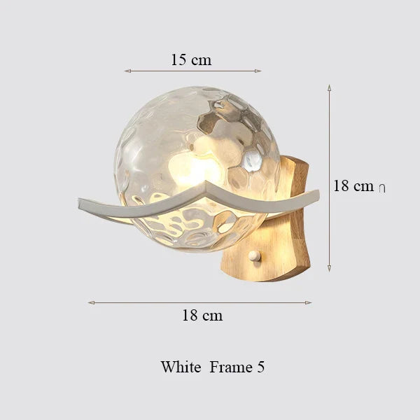 DecorBites™ Japanese Moon Wood Wall Lamp - Minimalist Design - LED Sconce Lights