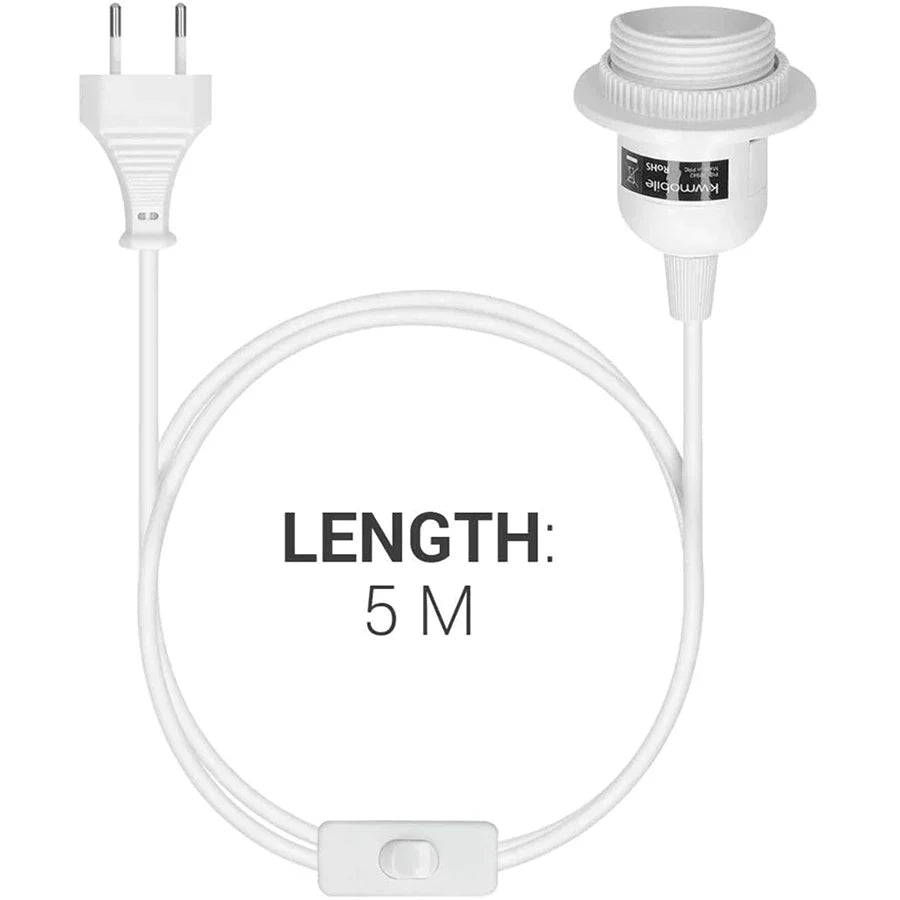 DecorBites™ LED Pendant Light Fixture with E27 Lamp Base Holder and Switch