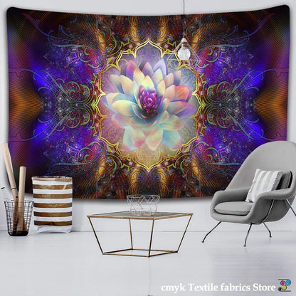 Decobites Colorful Mandala Chakra Tapestry for Boho Decor and Yoga Mats