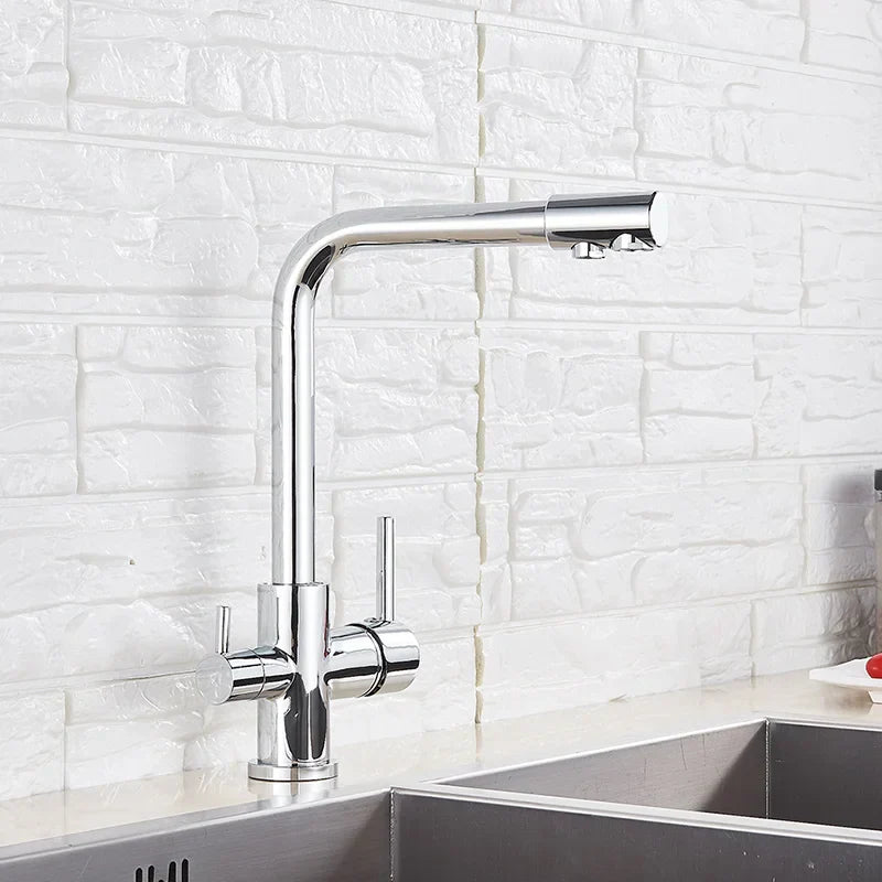 صنبور مطبخ أسود من DecorBites™ مع خاصية تنقية المياه الدوارة