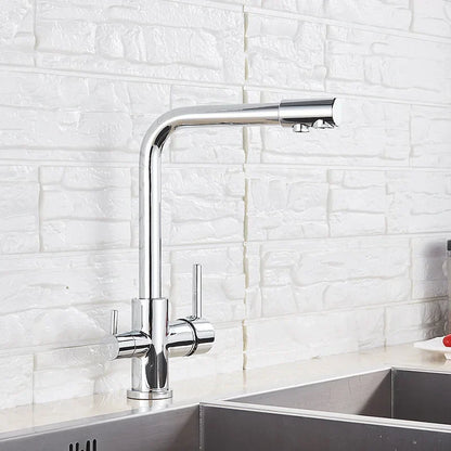 صنبور مطبخ أسود من DecorBites™ مع خاصية تنقية المياه الدوارة