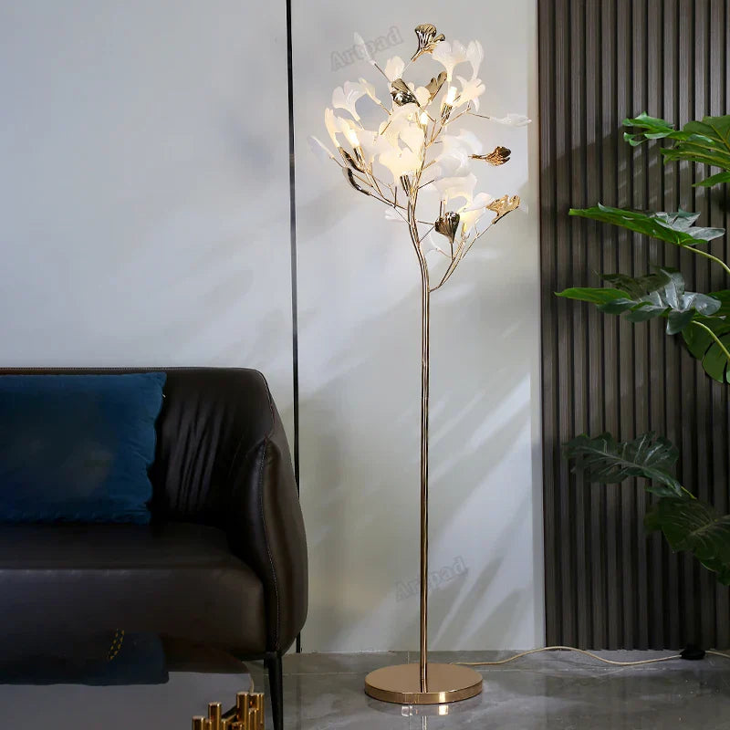 DecorBites™ Ginkgo Leaf Floor Lamp for Living Room Bedroom Reading LED Floor Light