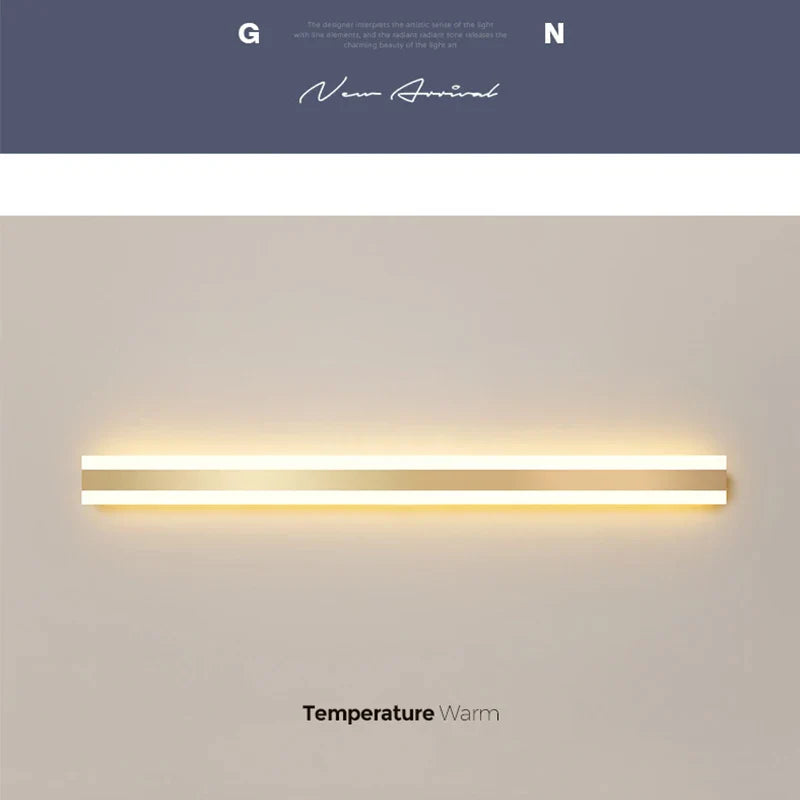 Aplique de pared exterior LED dorado DecorBites™, moderno e impermeable IP65, ideal para porches, jardines y villas.