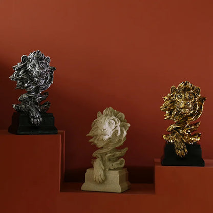 DecorBites™ Lion Resin Sculpture Figurine - Abstract Nordic Home Decoration