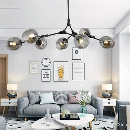 DecorBites™ Glass Black/Gold Pendant LED Lights for Living Room Bedroom - Luminaire Suspendu
