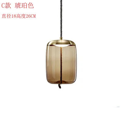 DecorBites™ Hemp Rope Knot Pendant Lights - Suspendu Glass Hanging Lamp