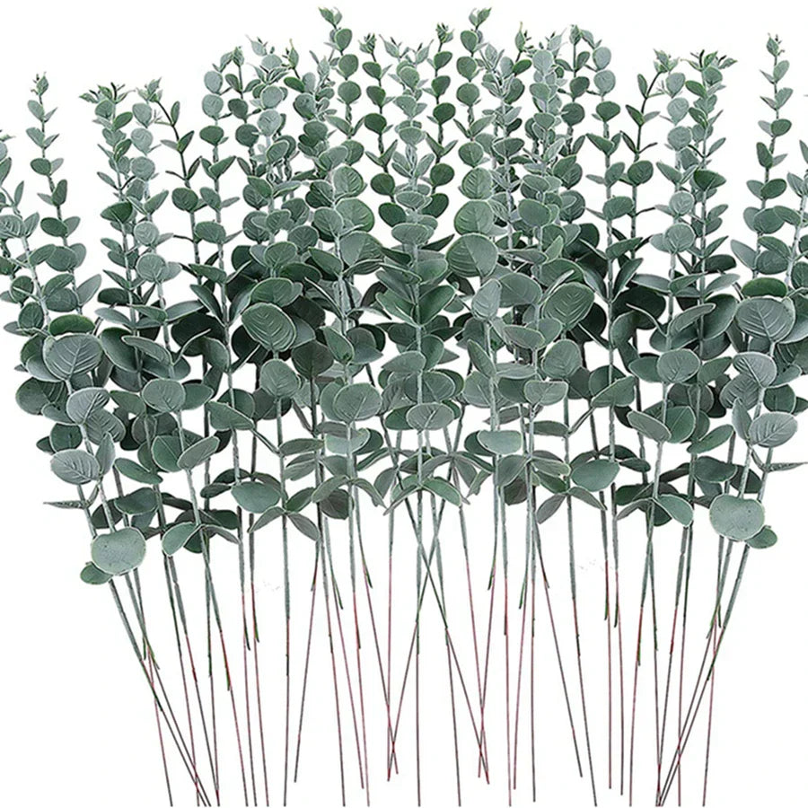 DecorBites™ Eucalyptus Greenery Stems: 8pcs for Home Decor, Weddings, & Parties