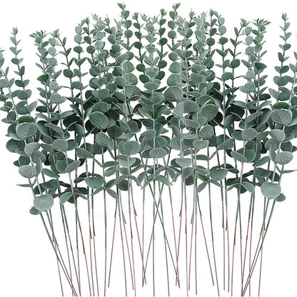 DecorBites™ Eucalyptus Greenery Stems: 8pcs for Home Decor, Weddings, & Parties