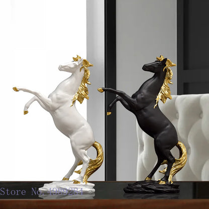 DecorBites™ Golden Horse Animal Sculpture for Home Decor and Office Desk crafted Figurine
