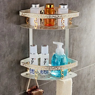 Juego de herrajes de baño de aluminio DecorBites™: estante, toallero, portarrollos de papel, soporte para cepillos, ganchos