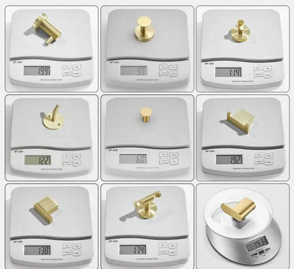 DecorBites™ Brushed Gold Stainless Steel Robe Hook Wall Mounted Bathroom Hardware Hanger