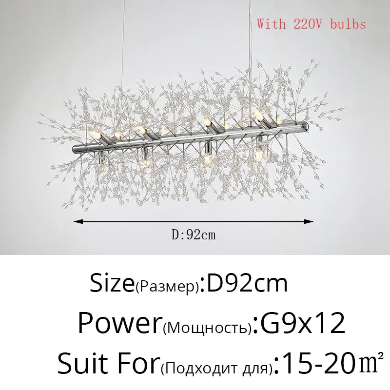 DecorBites™ Gold/Silver LED Crystal Chandelier for Home Living Dining Study Hall Bedroom