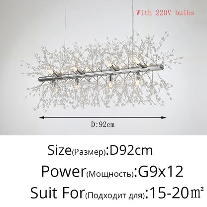 DecorBites™ Gold/Silver LED Crystal Chandelier for Home Living Dining Study Hall Bedroom