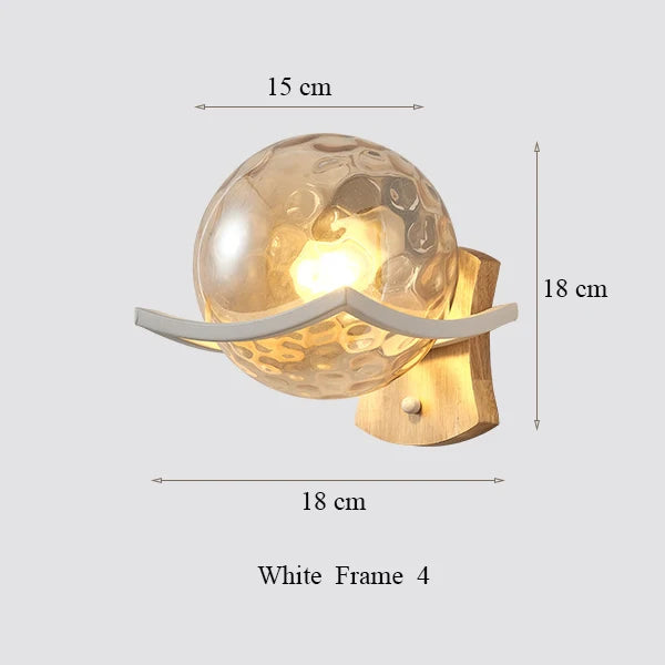 DecorBites™ Japanese Moon Wood Wall Lamp - Minimalist Design - LED Sconce Lights