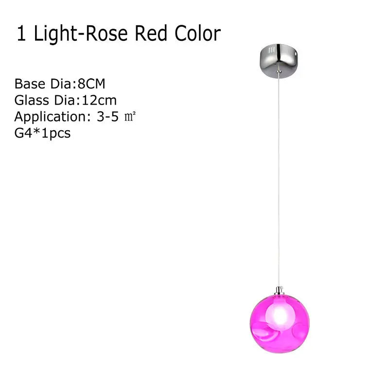 Decorbites™ Klar-Glas-Lüster mit bunten Wandlampen, LED-Hängeleuchte für Wohnzimmer und Kinderzimmer