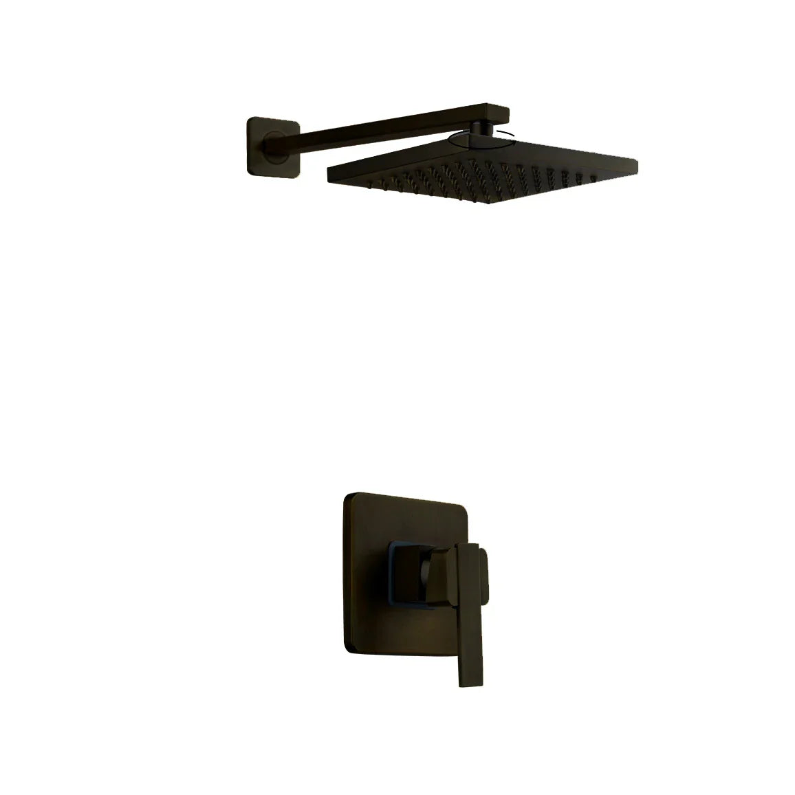 مجموعة صنبور دش مطري دائري من نحاس عتيق من DecorBites™ مثبت على الحائط مع مقبضين