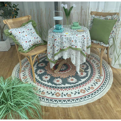 DecorBites™ Bohemian Ethnic Round Area Rug for Bedroom and Balcony Floor – Christmas New Year Gift